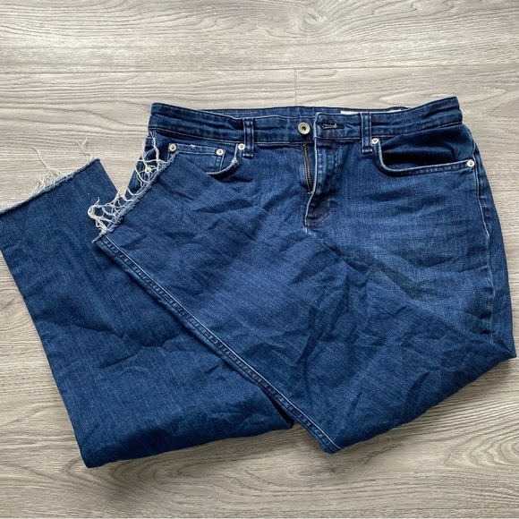 Rag & Bone Dre Low-Rise Slim Boyfriend Jean Emory Size 28 Distressed Raw Hem - Picture 4 of 11